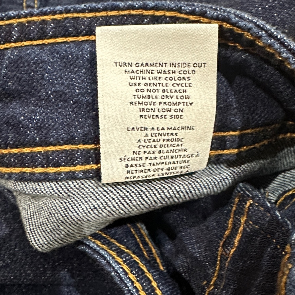 NWT OAT N.Y. Jeans Dark wash blue high rise wide leg raw hem back pockets 16W - Picture 11 of 11
